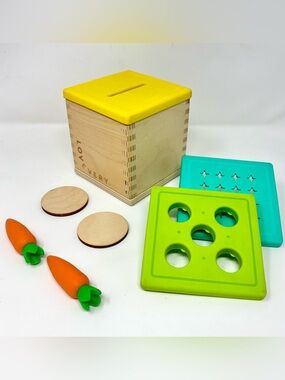 Lovevery Coin Bank Carrot Drop Box Wooden Learning Toy Montessori Babbler Kit